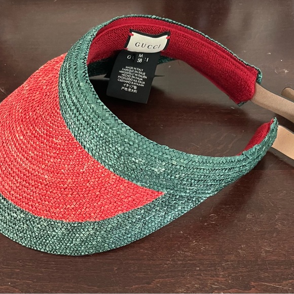 The Gucci Manuel Straw Visor in Green is woven in
Italy - Picture 3 of 6